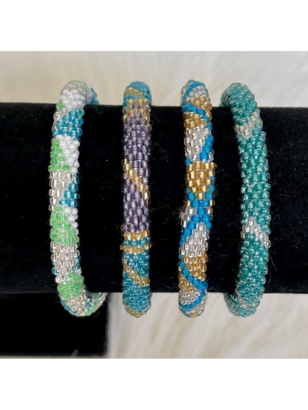 HAND CRAFTED in Nepal Beaded Bracelets (set of 4) #168